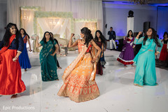 Indian bride's dance performance. Indian bride's dance performance.