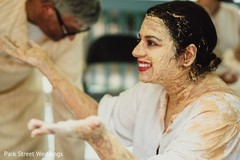 Traditional indian bridal haldi ritual. Traditional indian bridal haldi ritual.