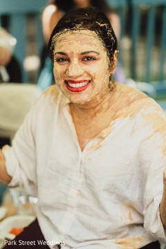 Lovely Indian bride with turmeric paste all over. Lovely Indian bride with turmeric paste all over.