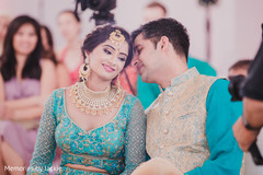 Indian bride and groom during the pre wedding ceremony Indian bride and groom during the pre wedding ceremony
