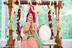Indian bride under the beautiful decor Indian bride under the beautiful decor