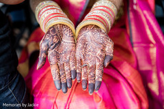 Mehndi design on Maharani's hands Mehndi design on Maharani's hands