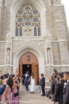 Joyful guests cheering for Indian newlyweds Joyful guests cheering for Indian newlyweds