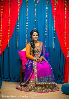 Indian bride under the colorful decor Indian bride under the colorful decor