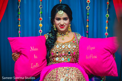 Indian bride showing the ornaments of the Indian wedding venue Indian bride showing the ornaments of the Indian wedding venue