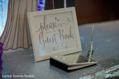 Details of the guest book at the Indian wedding reception Details of the guest book at the Indian wedding reception