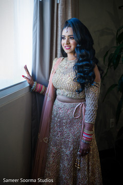 Indian bride looking through the window Indian bride looking through the window