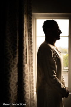 Indian groom getting ready silhouette capture. Indian groom getting ready silhouette capture.