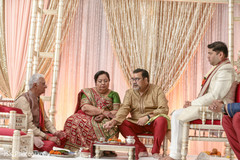 Indian groom during wedding ritual before bride enters ceremony. Indian groom during wedding ritual before bride enters ceremony.