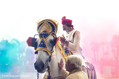 Indian groom during the fun baraat Indian groom during the fun baraat