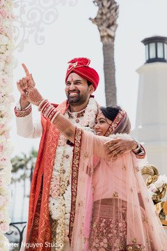 Indian bride and groom after the ceremony Indian bride and groom after the ceremony