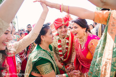 Ravishing guests with groom outdoors Ravishing guests with groom outdoors