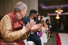 Guests cheering for the Indian couple Guests cheering for the Indian couple