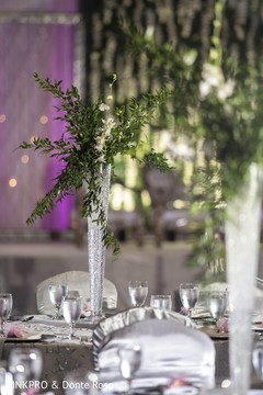 Indian wedding floral and crystal table centerpiece. Indian wedding floral and crystal table centerpiece.