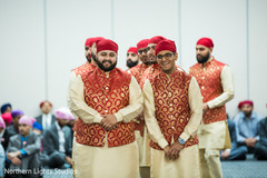 Joyful Indian groomsmen entrance to ceremony. Joyful Indian groomsmen entrance to ceremony.