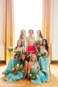 Beautiful Maharani posing with the bridesmaids Beautiful Maharani posing with the bridesmaids
