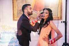 Indian newlyweds during the toast Indian newlyweds during the toast