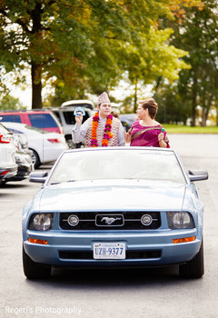 Indian groom arriving at the ceremony with his ride Indian groom arriving at the ceremony with his ride
