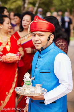 Wedding officiant during the ceremony Wedding officiant during the ceremony