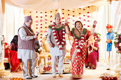 Joyful Indian couple after the ceremony Joyful Indian couple after the ceremony