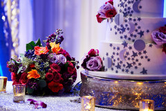 Floral arrangement details at the Indian wedding reception Floral arrangement details at the Indian wedding reception
