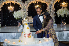 Lovely Indian bride and groom during the reception Lovely Indian bride and groom during the reception