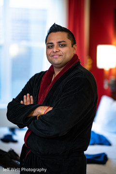 Joyful Indian groom getting ready. Joyful Indian groom getting ready.
