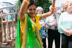 Beautiful guest having a great time during baraat Beautiful guest having a great time during baraat