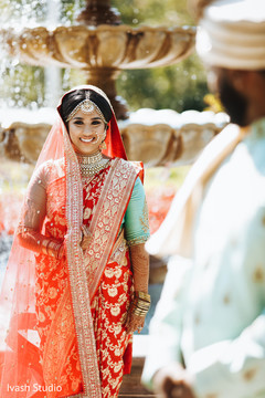 Indian bride on her way to meet groom. Indian bride on her way to meet groom.