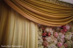 Closeup capture of draping and flowers decoration of mandap. Closeup capture of draping and flowers decoration of mandap.