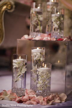 Dreamy Indian wedding candle and flowers decor. Dreamy Indian wedding candle and flowers decor.