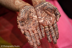 Beautiful Indian bride showing henna art. Beautiful Indian bride showing henna art.