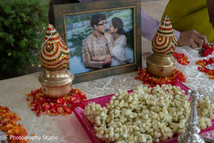 Amazing Indian wedding ritual items table. Amazing Indian wedding ritual items table.