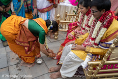 Indian bride and groom during the Kanyadana ritual. Indian bride and groom during the Kanyadana ritual.