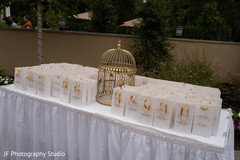 Stunning Indian wedding reception favors table. Stunning Indian wedding reception favors table.