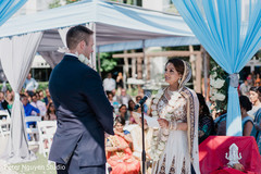 Indian bride saying her bows to groom. Indian bride saying her bows to groom.