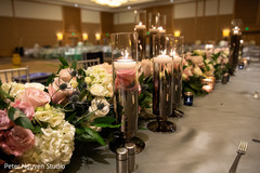 Magnificent Indian wedding table flowers decor. Magnificent Indian wedding table flowers decor.