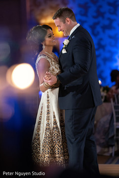 Indian bride and groom first dance capture. Indian bride and groom first dance capture.
