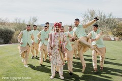 Charming Indian groom with groomsmen capture. Charming Indian groom with groomsmen capture.