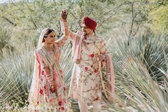 Indian couple meeting for their first look. Indian couple meeting for their first look.