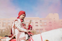 Indian groom's baraat procession. Indian groom's baraat procession.