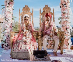 Maharani and Rajah at their wedding ceremony seats portrait. Maharani and Rajah at their wedding ceremony seats portrait.