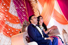Indian bride and groom enjoying their reception. Indian bride and groom enjoying their reception.