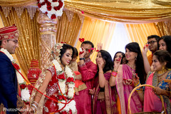 Mangal Phera when bride and groom walk around the fire. Mangal Phera when bride and groom walk around the fire.