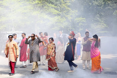 Indian wedding guests outdoors capture. Indian wedding guests outdoors capture.
