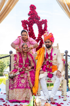 Indian bride and groom at the aisle Indian bride and groom at the aisle