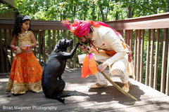 Lovely shot of Indian groom and his pet Lovely shot of Indian groom and his pet