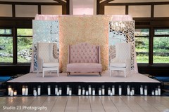 Details of the wedding stage at the reception Details of the wedding stage at the reception