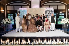 Indian newlyweds posing with the guests Indian newlyweds posing with the guests