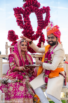 Amazing shot of Indian newlyweds outdoors Amazing shot of Indian newlyweds outdoors